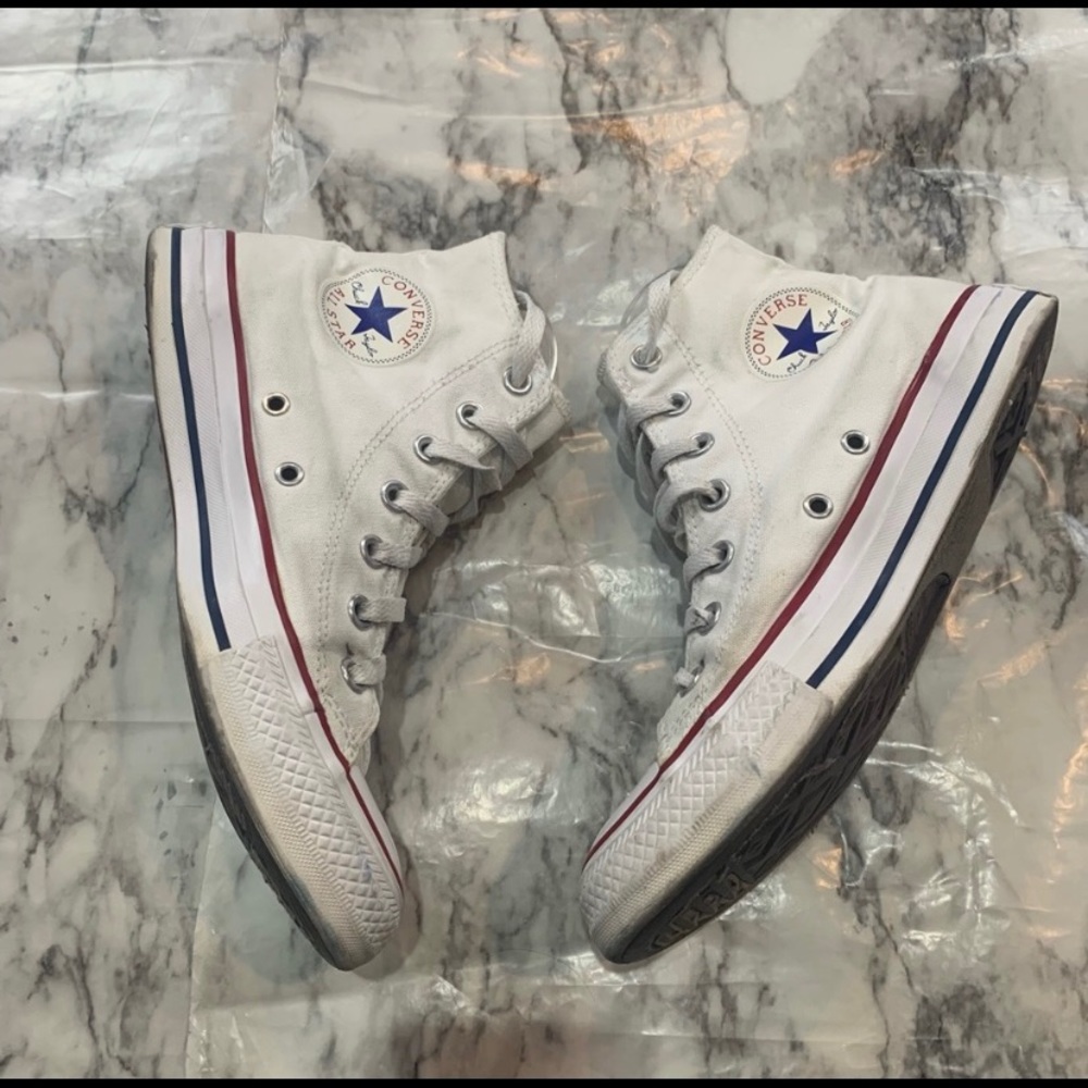 CONVERSE All Stars High tops white sneakers shoes size 7.5